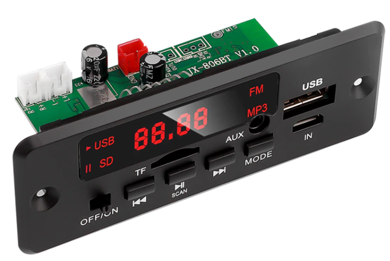 Kit auto multifunzione 12V 2x25W JX-806BT FM USB Micro-USB SD