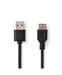 Câble USB 2.0 - A mâle - A femelle - 0,2 m - Noir ND1885 Nedis