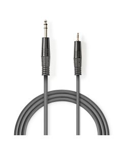 Stereo Audio Cable 6.35 mm Male - 3.5 mm Male 3.0 m Dark Gray ND2630 Nedis