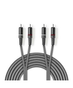 Stereo Audio Cable 2x Male RCA - 2x Male RCA 3.0 m Gray ND2545 Nedis