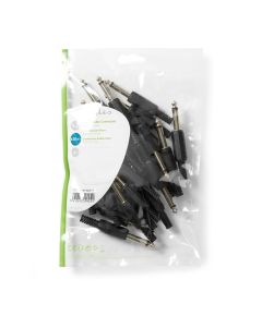 6.35 mm Mono Male Jack Connector pack of 25 pieces Black ND3766 Nedis