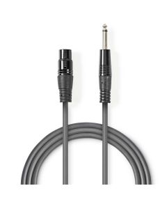 Unbalanced XLR Female to 3 Pin XLR-Male Audio Cable 6.35mm 1.5m ND4564 Nedis