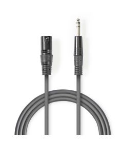Balanced XLR Male to 3 Pin XLR-Male 6.35mm Audio Cable 1.5m ND4986  Nedis