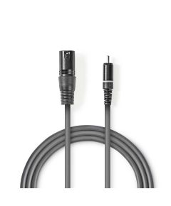 Audio cable XLR Male to 3 pin XLR-Male RCA 1.5m ND4994 Nedis