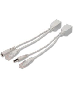 Cables adaptadores POE Cable de inyector de Ethernet rápido/enchufe de CC de 5,5 mm/Cable divisor de enchufe WB598 
