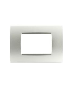 Placa de tecnopolímero gris claro de 3 plazas compatible con Living International EL2119 