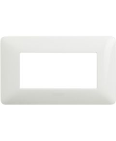 Placca 4 posti in metallo bianco compatibile Matix EL1949 