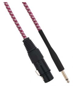 XLR female Cannon cable to Jack 6.35 male 3 meters Mono - White / Fuchsia SP037 