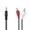 Stereo Audio Cable | 3,5 mm male - 2x RCA male | 1.5 m | Black ND140 Nedis