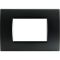 Living International kompatible schwarze Abdeckplatte mit 3 Plätzen EL2097 